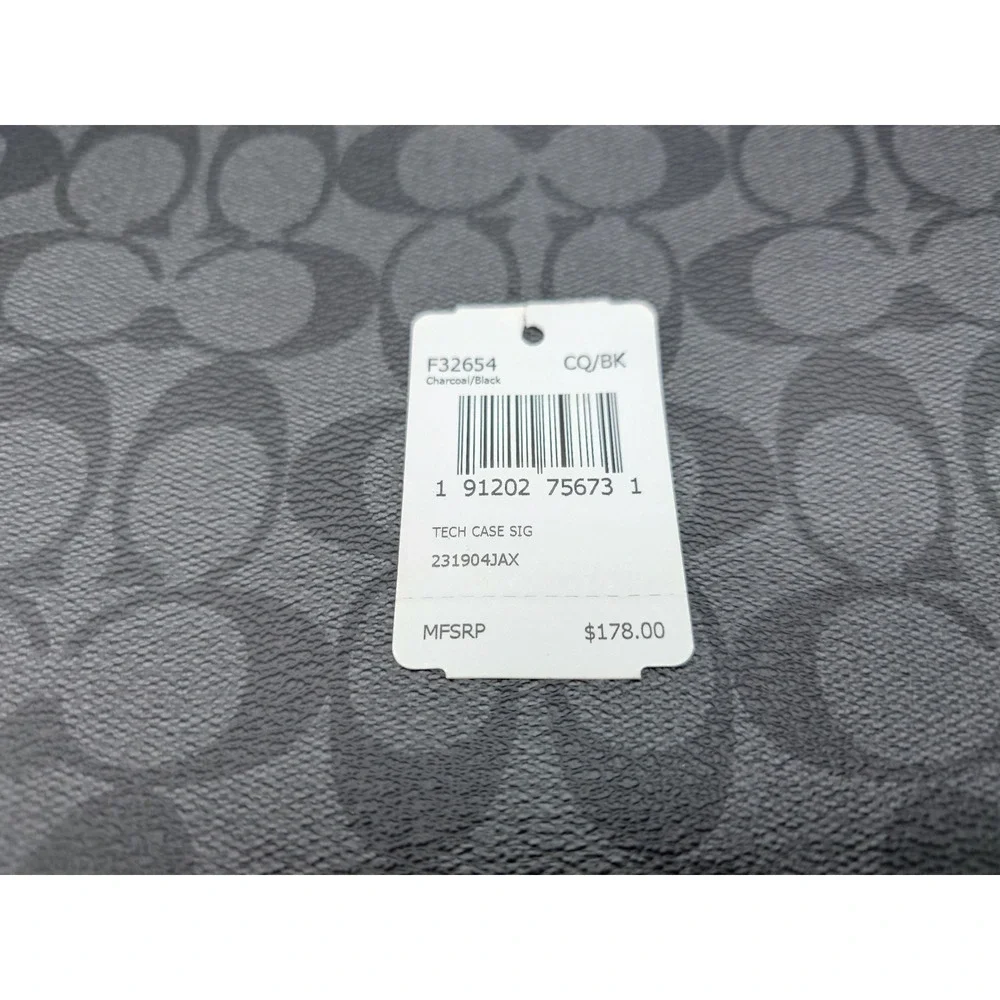 Coach Tech Case Signature Canvas Portfolio Charcoal Black F32654 [GNH019020]
